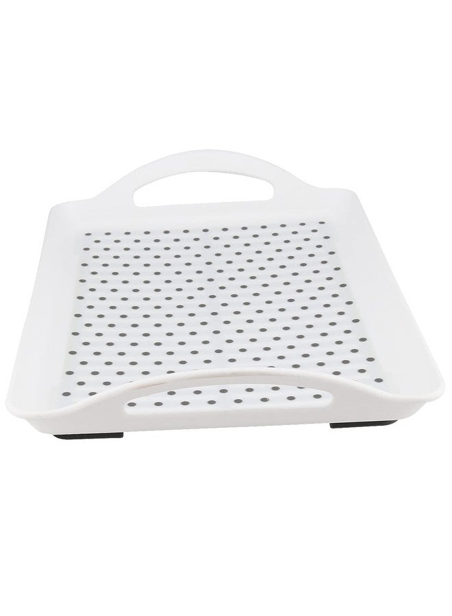 HOIGON 2 Pack 16.5 x 11.4 x 1.6 Inch Anti-Slip Food Serving Tray with Handles, Rectangular Plastic Serving Trays Cafeteria Dinner Trays for Eating On Couch, Bed, Restaurant - Image 5