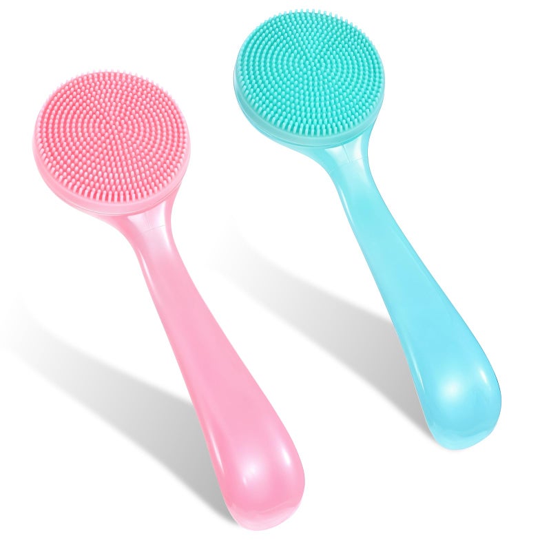YQQYG 2PCS Facial Scrubber Face Exfoliator Tool Face Wash Brush Cleansing Brush Face Scrub Brush Silicone Face Scrubber for Men Silicone Face Brush for Girls and Women