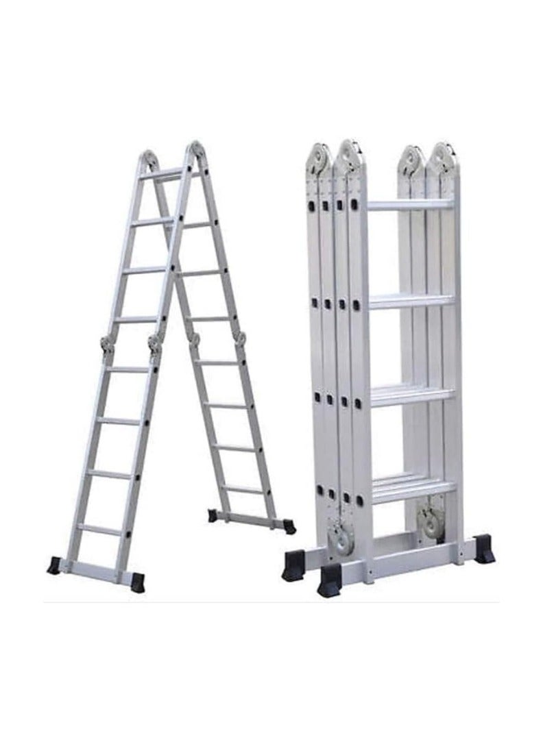 KNP KNP Multi Purpose Aluminum 7 in 1 Extension Folding Step Ladder (4x5) is engineered to provide ultimate versatility and safety for a variety of tasks.  - Image 1