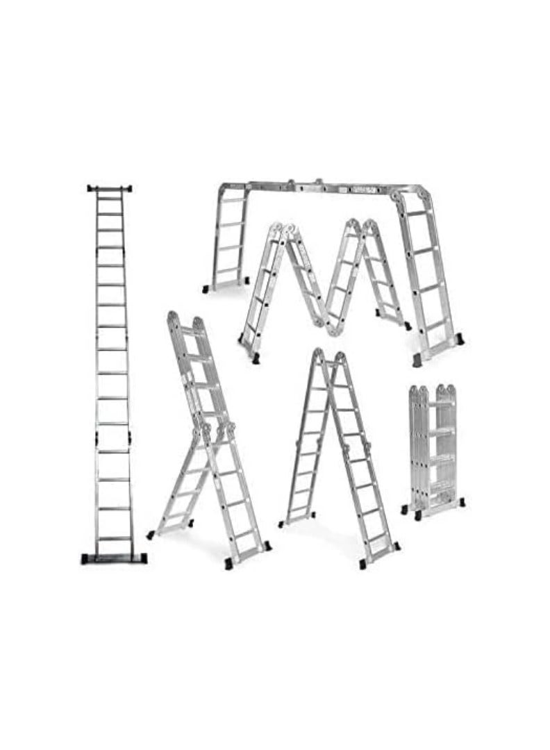 KNP KNP Multi Purpose Aluminum 7 in 1 Extension Folding Step Ladder (4x5) is engineered to provide ultimate versatility and safety for a variety of tasks.  - Image 2