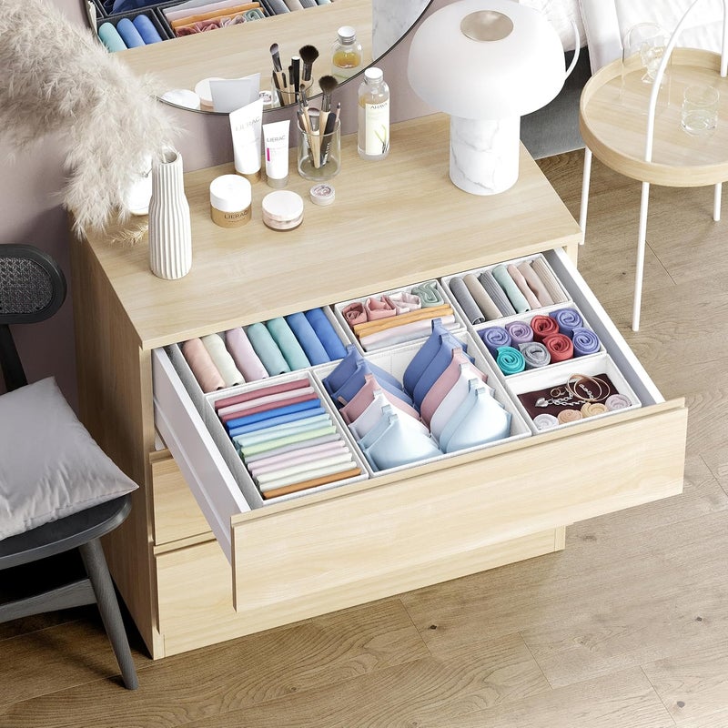 NEATERIZE Drawer Organizer Clothes Set of 12 White-Grey - Dresser Organizer For Nursery, Bedroom, Closet - Perfect Baby Clothes Organizer and Storage & General Nursery Organization or Dresser Drawer Organizers - Image 5