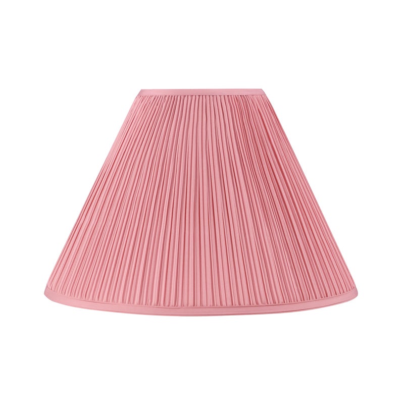 Aspen Creative 33027, Hardback Empire Transitional Spider Lamp Shade, Mushroom Pleated Rose Pink Faux Silk Fabric, 7" Top x 18" Bottom x 13" Slant Height - Image 3