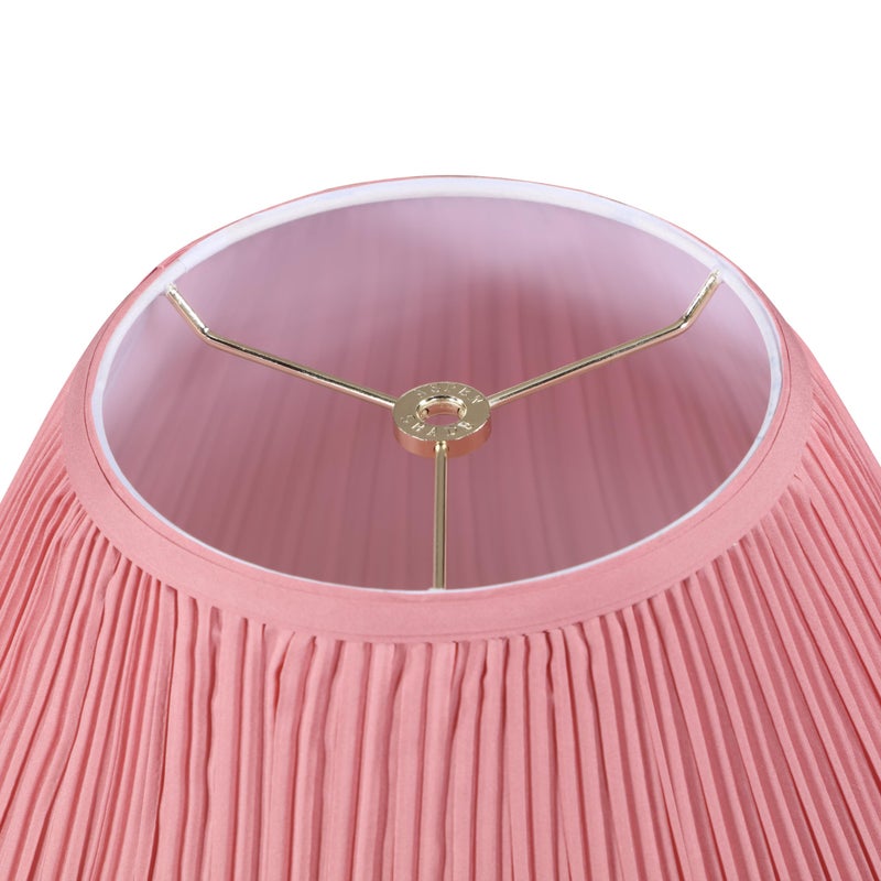 Aspen Creative 33027, Hardback Empire Transitional Spider Lamp Shade, Mushroom Pleated Rose Pink Faux Silk Fabric, 7" Top x 18" Bottom x 13" Slant Height - Image 4