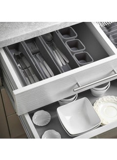 HOMAXA Homaxa 8Piece Interlocking Bin Pack Granite VALUE COLLECTION Customizable MultiPurpose Storage Durable Easy to Clean Black  - Image 4