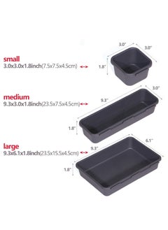 HOMAXA Homaxa 8Piece Interlocking Bin Pack Granite VALUE COLLECTION Customizable MultiPurpose Storage Durable Easy to Clean Black  - Image 2