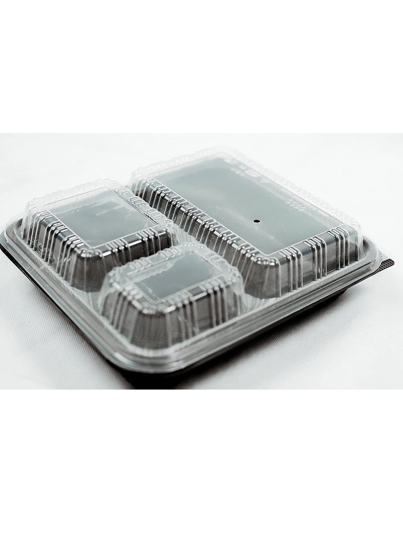 Generic - 50 Pack 3 Compartment Containers With Lids - Image 1