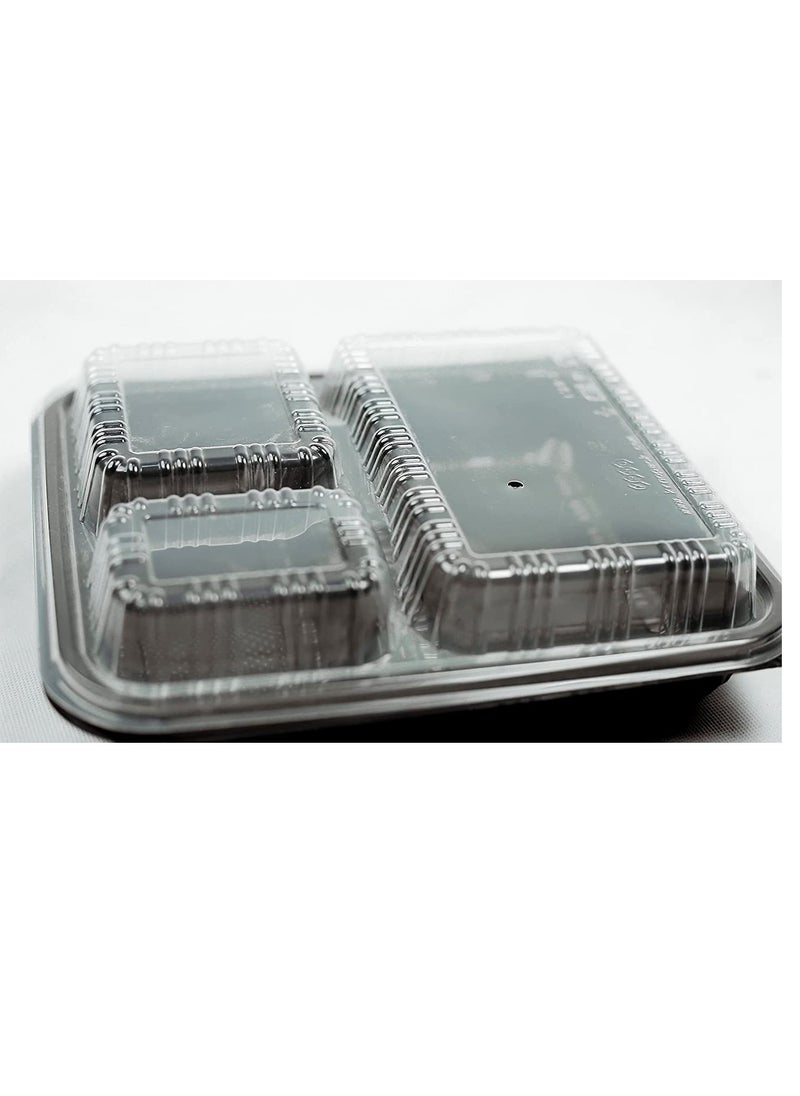 Generic - 50 Pack 3 Compartment Containers With Lids - Image 1