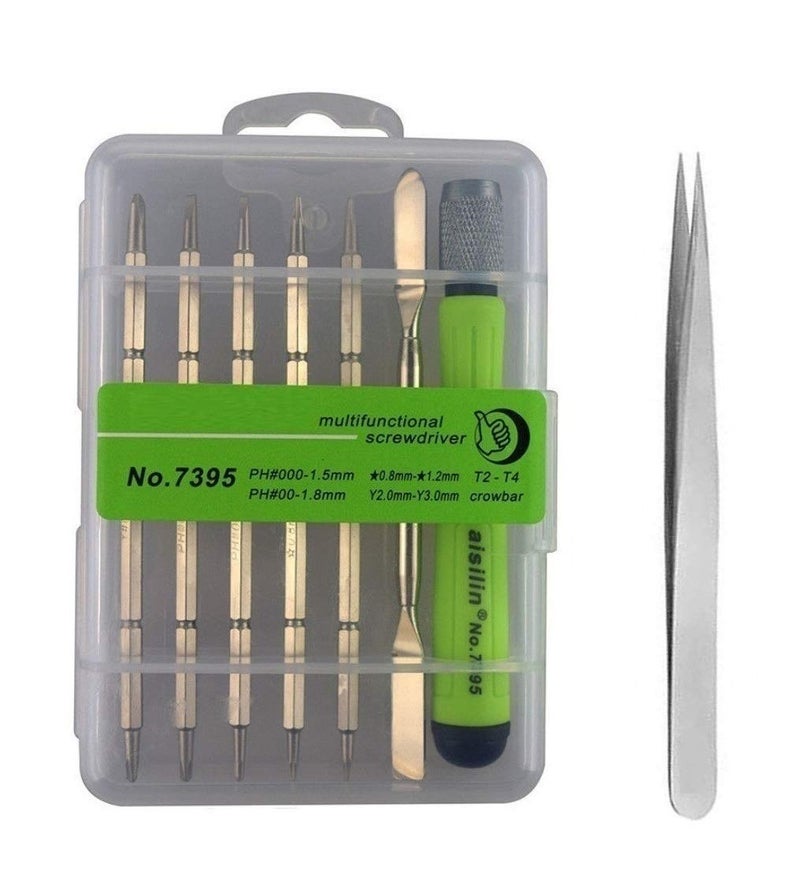 Axtella Wroughton 12 in 1 Screwdriver Mobile Laptop and Gadgets Repairing Tools Set With 1 Stainless Steel Non Magnetic Tweezers Straight  - Image 1
