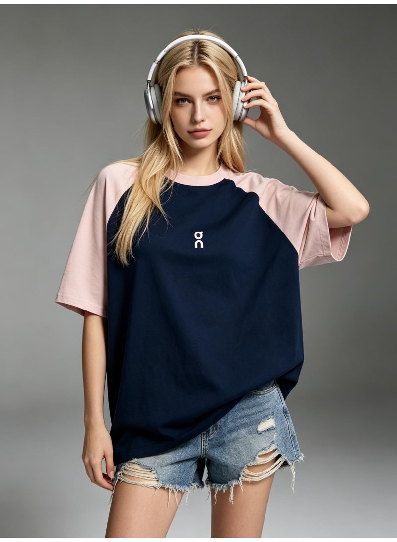 اون راننج On Running Shoulder-inserted couple's summer contrast stitching loose short-sleeved T-shirt for men and women - Image 2