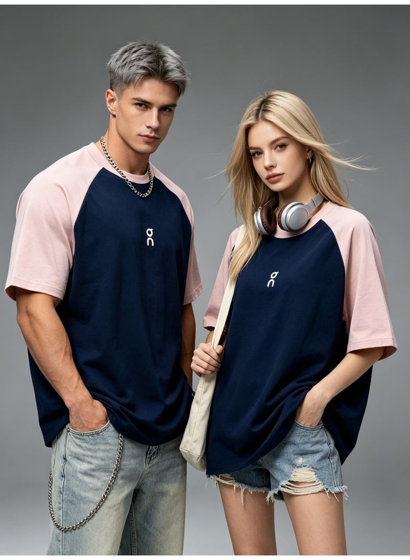 اون راننج On Running Shoulder-inserted couple's summer contrast stitching loose short-sleeved T-shirt for men and women - Image 5