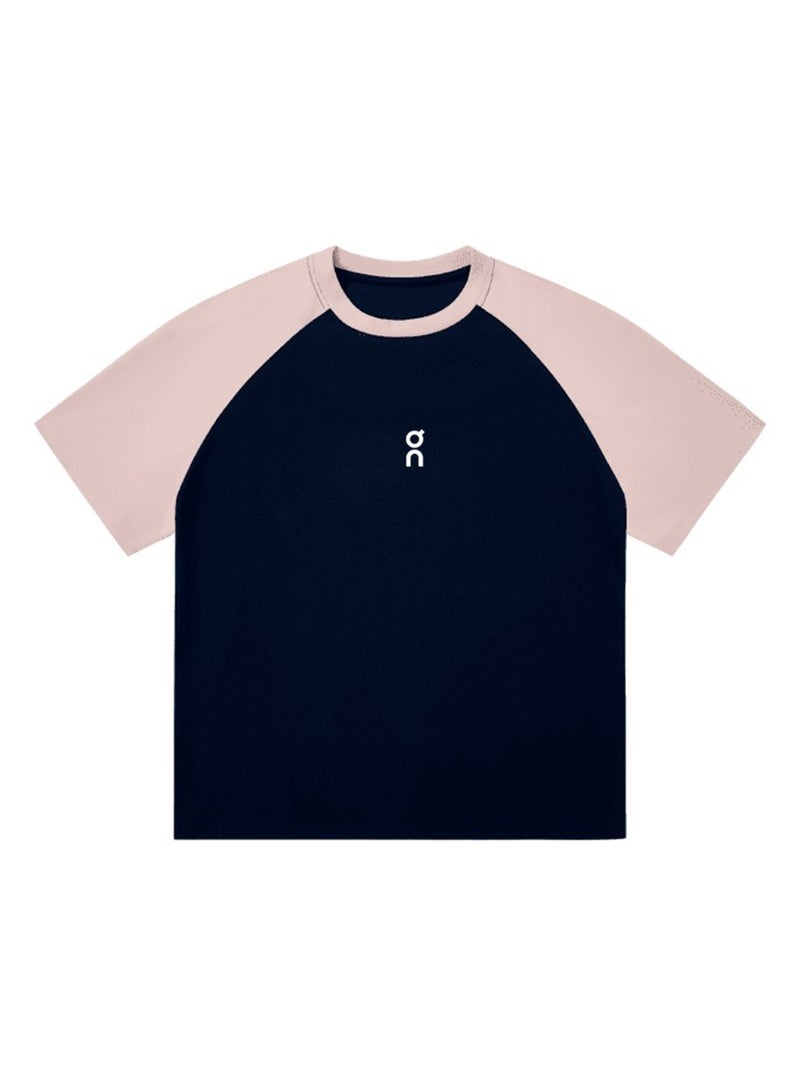 اون راننج On Running Shoulder-inserted couple's summer contrast stitching loose short-sleeved T-shirt for men and women - Image 3