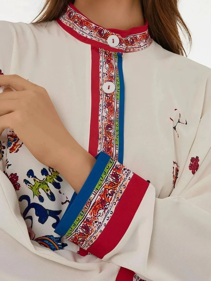 HICCUP White Printed High Waist Kimono-Pants Co-ord Set for Women | Best Price UAE
