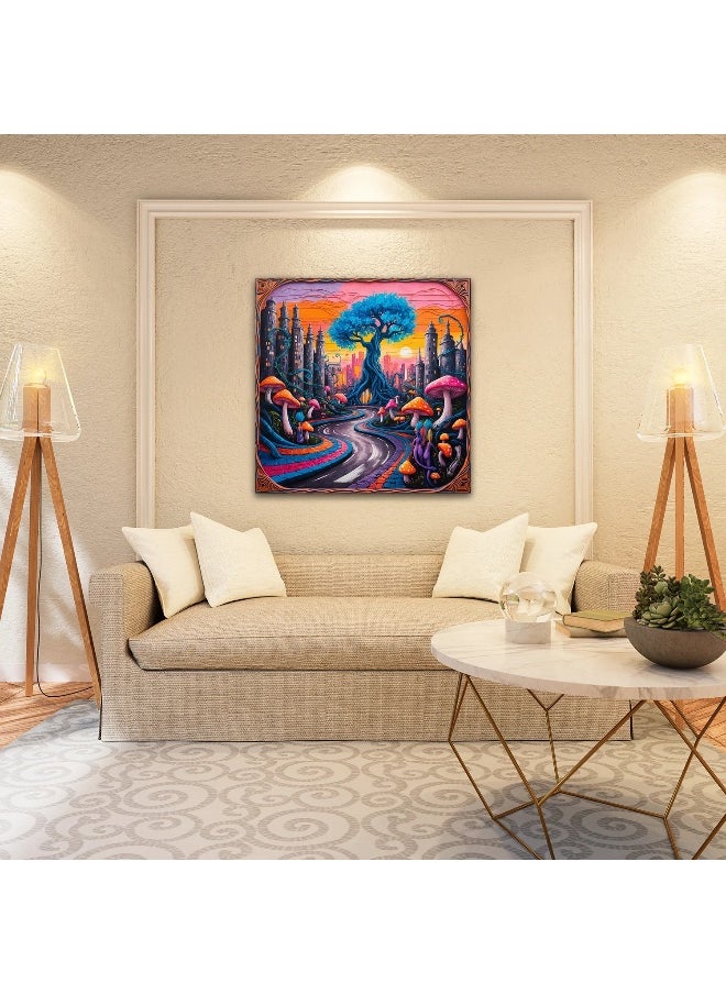 Walliv Whimsical Dreamweaver Wall Art Canvas Painting 50x50 cm.  - Image 3