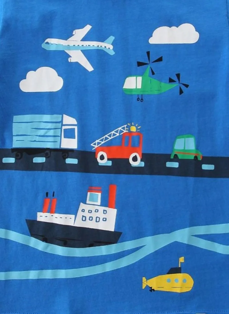YUNIQEE Blue Graphic Printed Round Neck Cotton T-shirt