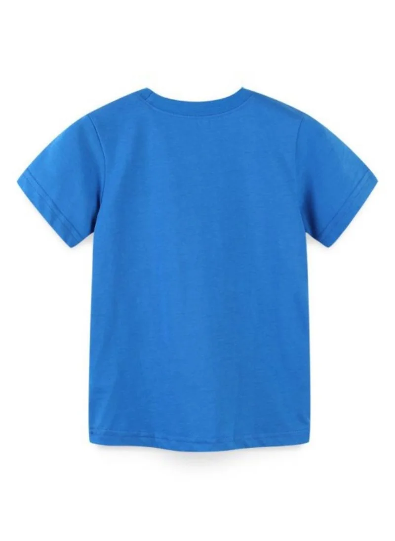 يونيكي Blue Graphic Printed Round Neck Cotton T-shirt