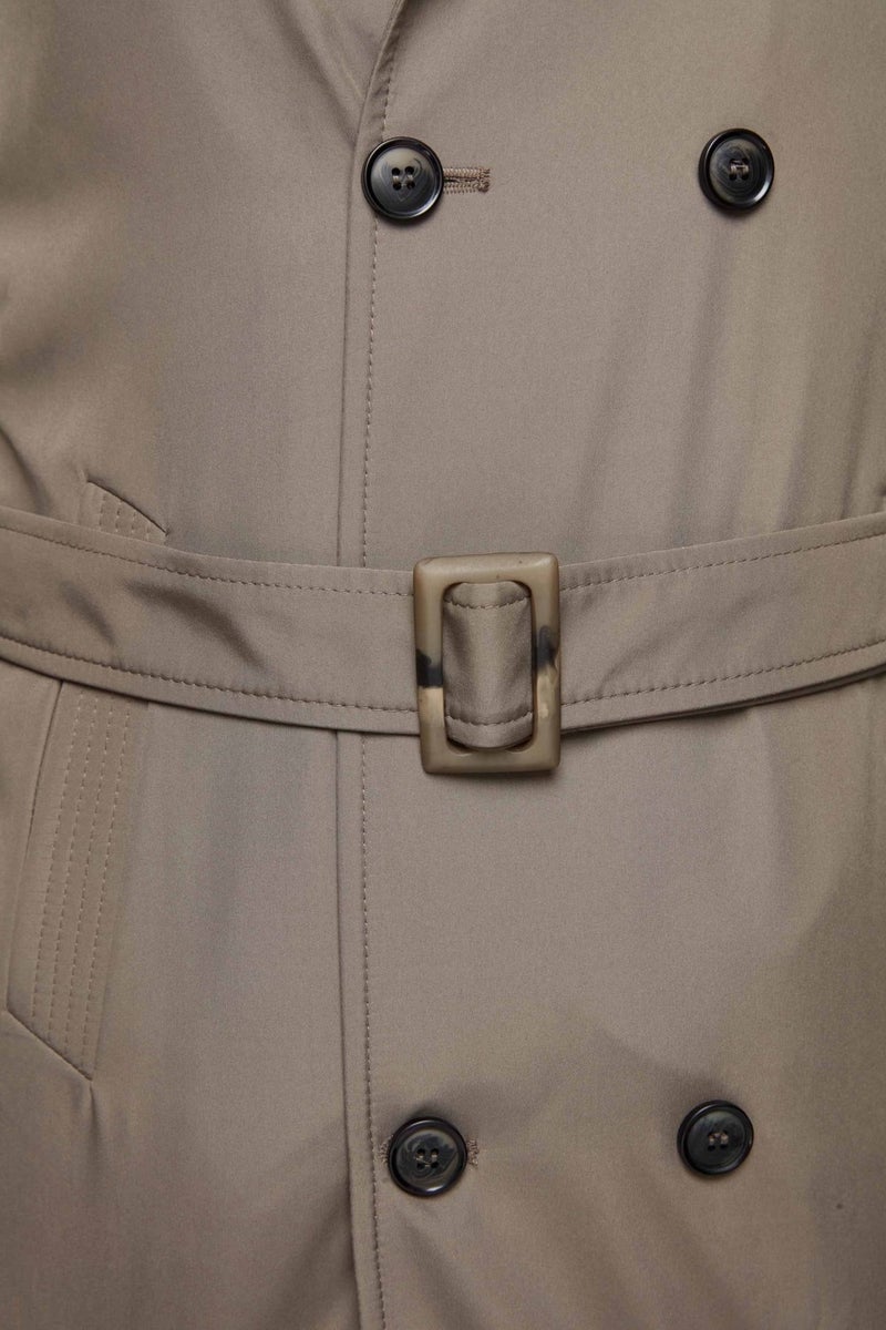 D'S DAMAT Ds Damat Regular Fit Khaki Epaulette Waist Belted Overcoat/Trenckot 1HF08ORT00013 - Image 3