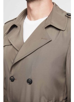 D'S DAMAT Ds Damat Regular Fit Khaki Epaulette Waist Belted Overcoat/Trench Coat  - Image 2