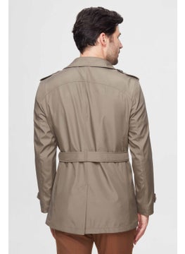 D'S DAMAT Ds Damat Regular Fit Khaki Epaulette Waist Belted Overcoat/Trench Coat  - Image 4