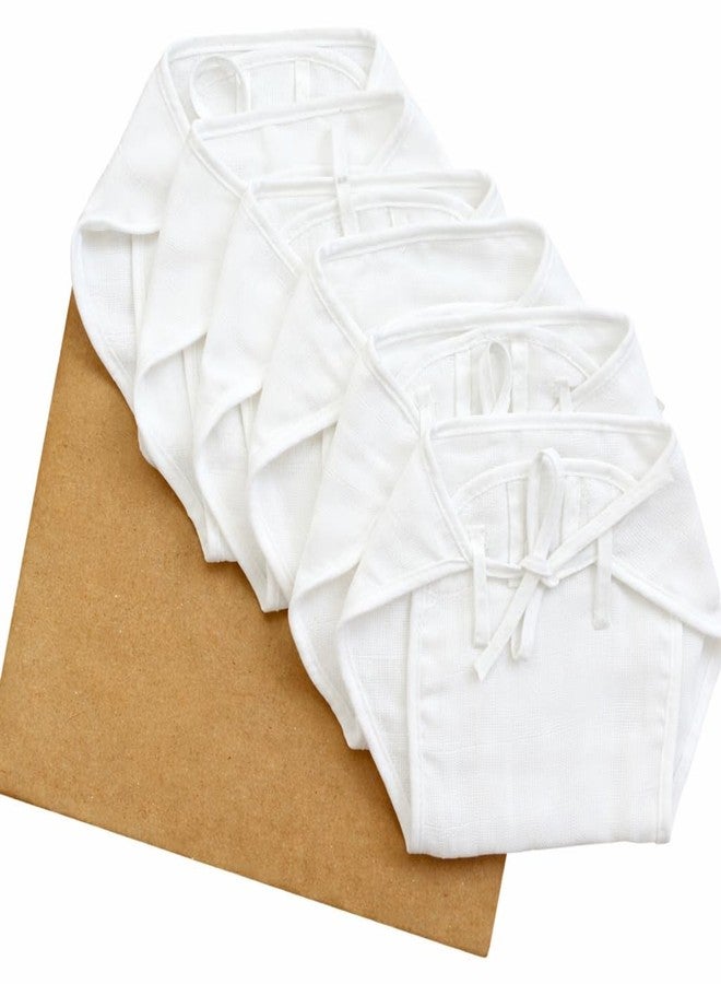 New Born Baby White Cotton langot, 0-9 Month Baby langot Pack of 6 - Image 1
