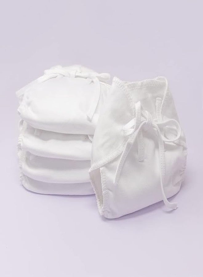 New Born Baby White Cotton langot, 0-9 Month Baby langot Pack of 6 - Image 3
