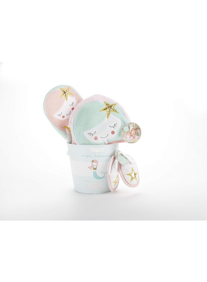Baby Aspen Simply Enchanted Mermaid 4 Piece Bathtime Gift Set - Image 3