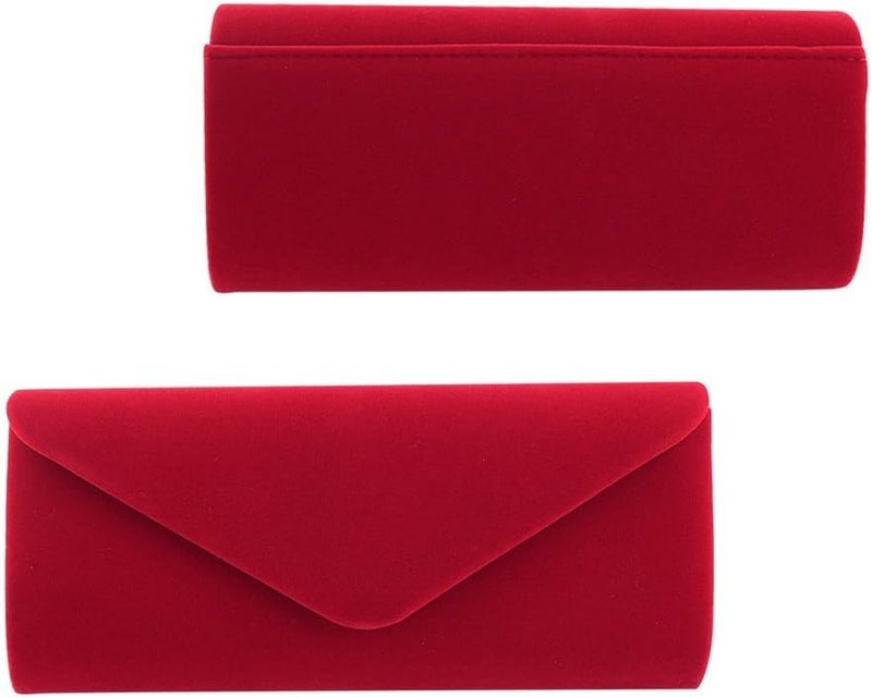 Women's night bag, with removable chain strap for wedding, cocktail, party,, solid color (red) - Image 5