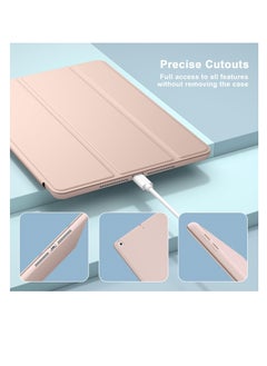 ماركة غير محددة حافظة متوافقة مع جهاز iPad مقاس 10.2 بوصة 2021 2020 2019، طراز الجيل التاسع والثامن والسابع. حافظة حماية ذكية بغطاء خلفي صلب رفيع وحامل لجهاز iPad مقاس 10.2 بوصة، لون وردي  - Image 3