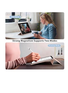 ماركة غير محددة حافظة متوافقة مع جهاز iPad مقاس 10.2 بوصة 2021 2020 2019، طراز الجيل التاسع والثامن والسابع. حافظة حماية ذكية بغطاء خلفي صلب رفيع وحامل لجهاز iPad مقاس 10.2 بوصة، لون وردي  - Image 4