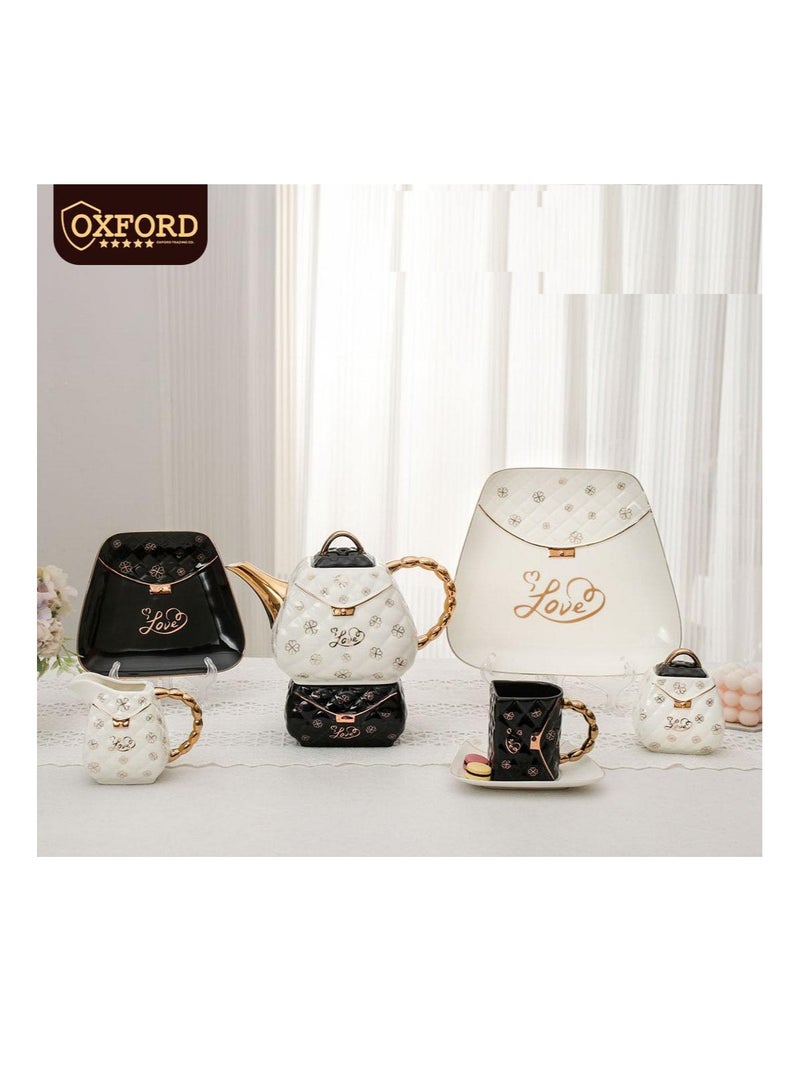 Oxford Tea and tea set, 25 pcs, white*black, Oxford sc22-4-B1 - Image 1