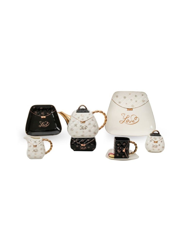 Oxford Tea and tea set, 25 pcs, white*black, Oxford sc22-4-B1 - Image 2