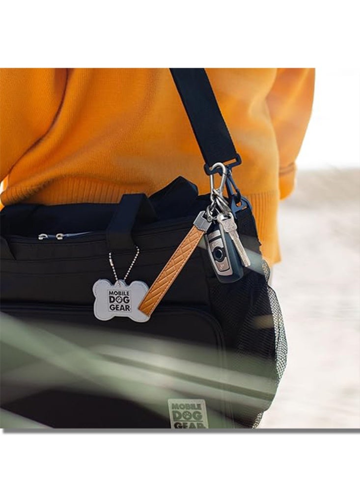 اوليو سلسلة مفاتيح جلدية معصمية، سلسلة مفاتيح سيارة معصم مع 3 حلقات مفاتيح وحلقة D مضادة للضياع - Image 5