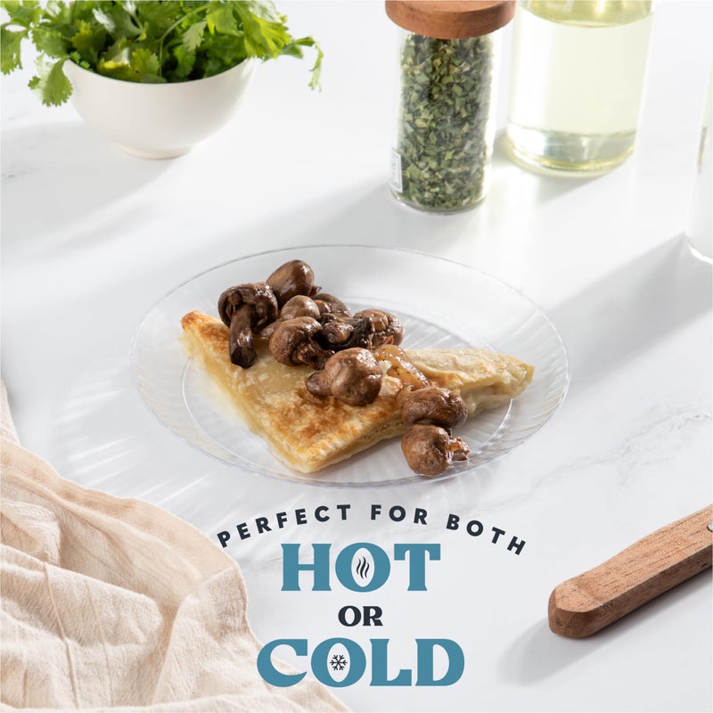 PLASTICPRO بلاستيك برو 30 عبوة أطباق بلاستيكية شفافة بحجم 7 بوصات للأطباق العشاء للمناسبات الخاصة والحفلات - Image 3