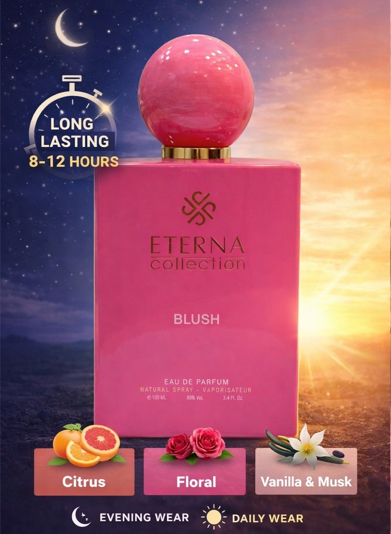 Divina Eterna Collection Blush Perfume 100ml Eau De Parfum – Bergamot, Sweet Pea, Peony, Damask Rose, White Musk | Long Lasting Women’s Fragrance - Image 3