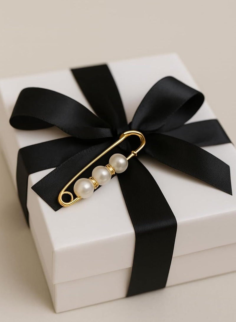 5 Pcs Multi-Color Pearl Brooch Pins for Women – Fashion Clips, Crafts, Sweater & Shawl Accessories - Image 4