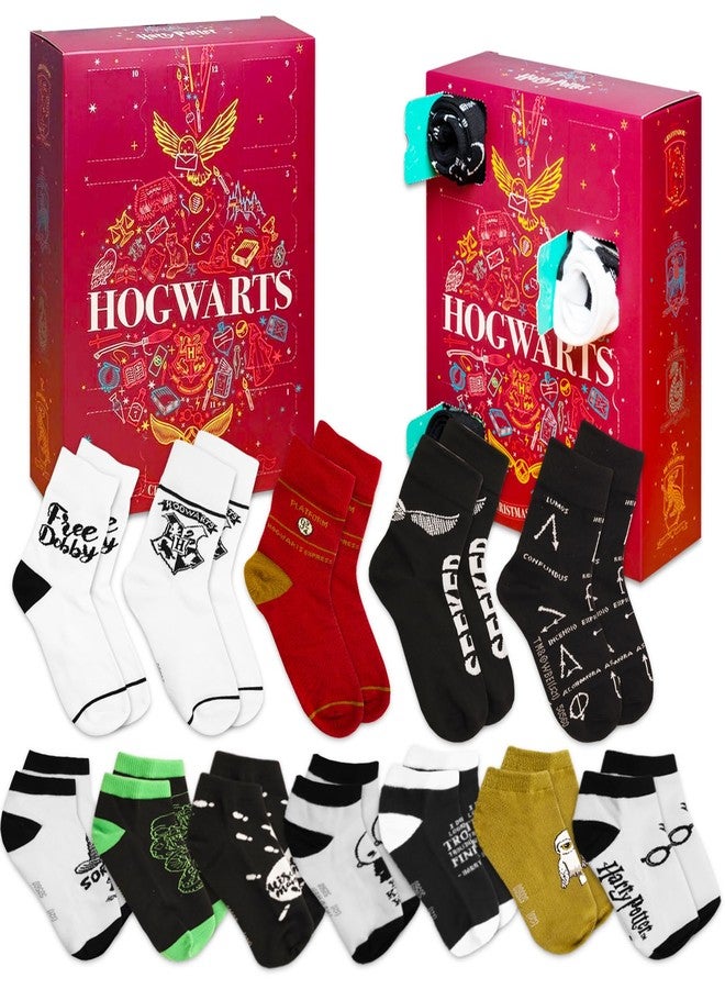 هاري بوتر مجموعة جوارب هاري بوتر التقويمية - علبة تحتوي على 12 زوجًا من الجوارب بتصاميم هوجورتس وهاري بوتر والمزيد | مجموعة هوجورتس - Image 1