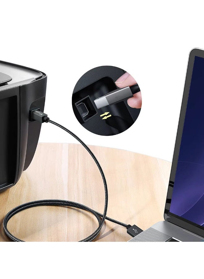 neolink كابل طابعة NEOLINK بطول 2م، كابل USB 2.0 A إلى B ذكر متوافق مع طابعات USB من النوع B والماسحات الضوئية إبسون، HP DeskJet/Envy، كانون، ليكسمارك، سامسونج، ديل، بيانو رقمي - Image 5