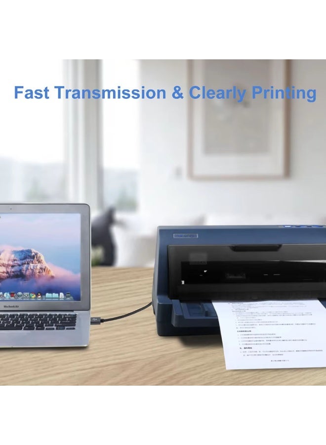 neolink كابل طابعة NEOLINK بطول 2م، كابل USB 2.0 A إلى B ذكر متوافق مع طابعات USB من النوع B والماسحات الضوئية إبسون، HP DeskJet/Envy، كانون، ليكسمارك، سامسونج، ديل، بيانو رقمي - Image 3