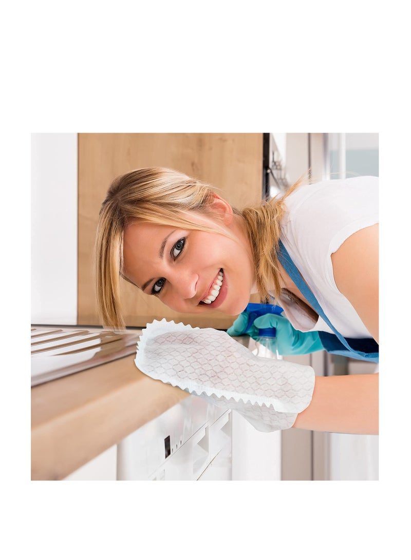 Microfiber Dusting Cloths Gloves Dust Wipes Feather Dusters Grabs and Locks in Dust  Pet Hair Cleaning Possible Dual Sided Disposable Dusting Gloves 40 Pieces - Image 5