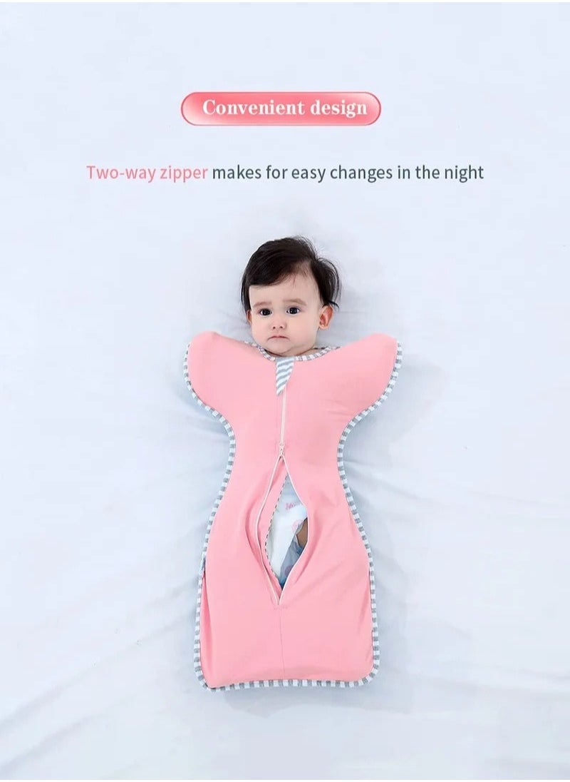 DOOKOO 4 PCS Baby Swaddle Blanket Sack, Baby Sleeping Bag with Arms Free Design, Transition to Arm Freedom Wearable for Newborn Girl and Boy, 100% Breathable Cotton 0-3Months  - Image 3