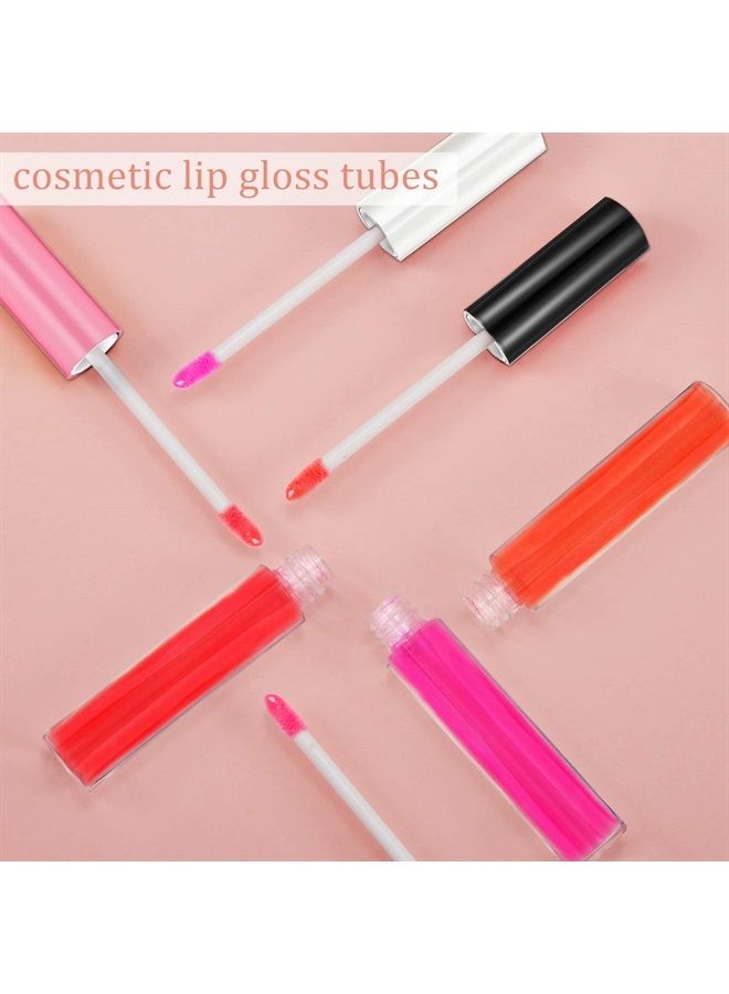 Blulu 30 Piece Lip Gloss Tube 10 ml Empty Refillable Lip Balm Bottle Clear Plastic Gloss Container Reusable Lipstick Bottle with Rubber Insert for Lipstick(Pink, Black, White) - Image 3