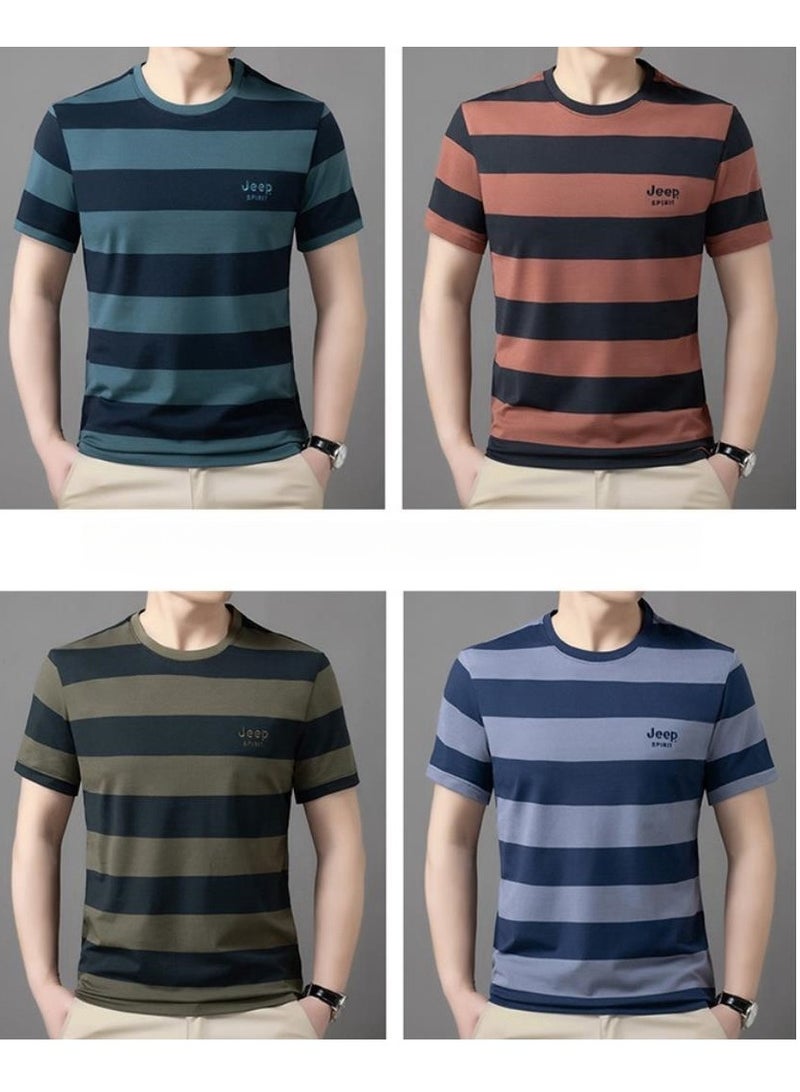 Jeep Men's  Short Sleeved T-shirt Round Neck Pullover Sweatshirt Simple Running Top  - Image 5