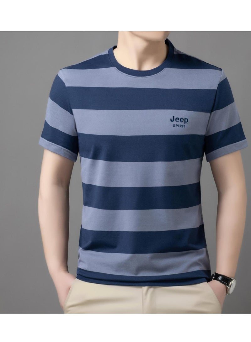 Jeep Men's  Short Sleeved T-shirt Round Neck Pullover Sweatshirt Simple Running Top  - Image 1