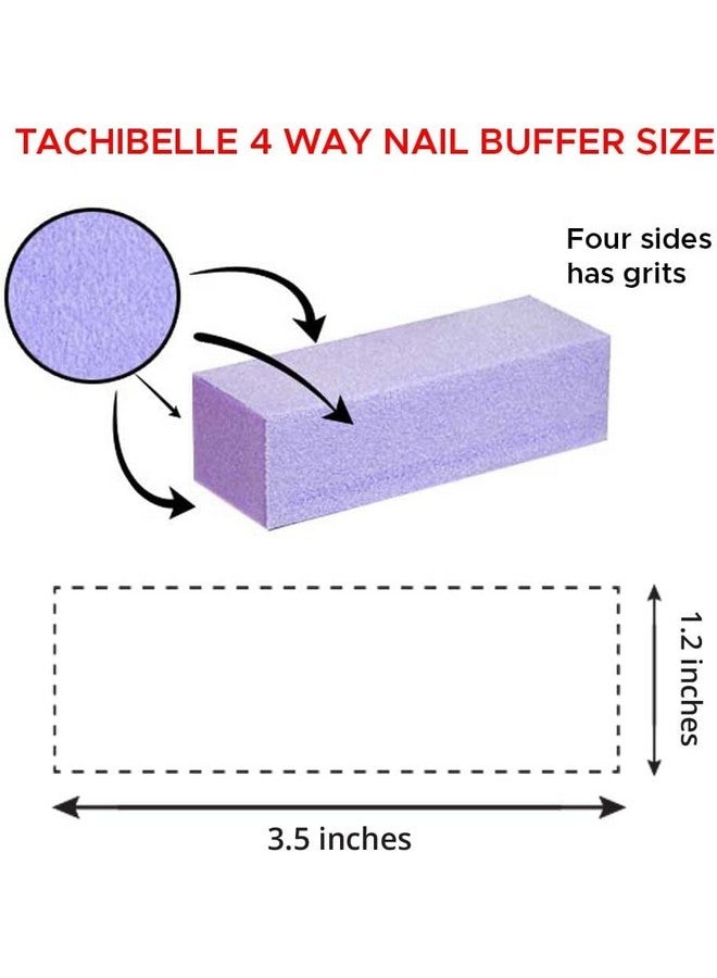 Tachibelle 10 Pcs Premium Made In Korea Purple Buffer White 100/180 Grit Premium 4-Way Nail File Buffing Block  - Image 1