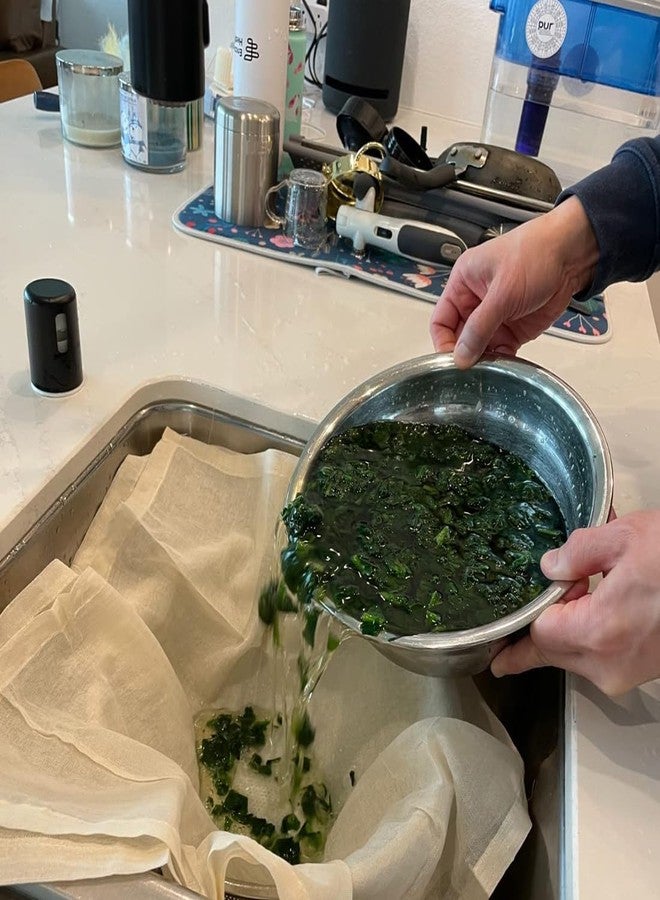 YJWZWE 2 Pack Cheese Cloths for Straining Grade 100 Hemmed Cheesecloth Unbleached Cotton Muslin Cloth Reusable for Cheese Making 20x20 Inch - Image 5