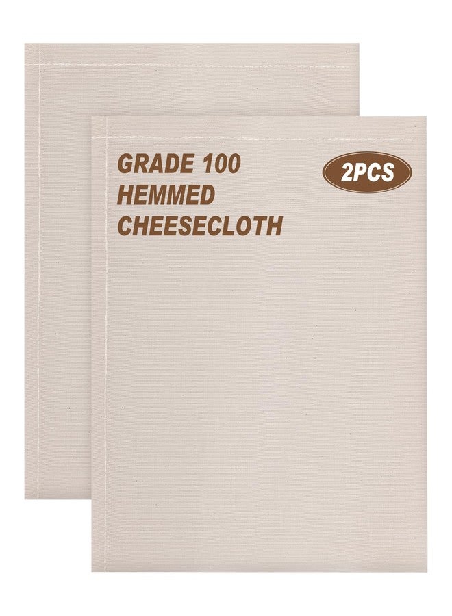 YJWZWE 2 Pack Cheese Cloths for Straining Grade 100 Hemmed Cheesecloth Unbleached Cotton Muslin Cloth Reusable for Cheese Making 20x20 Inch - Image 1