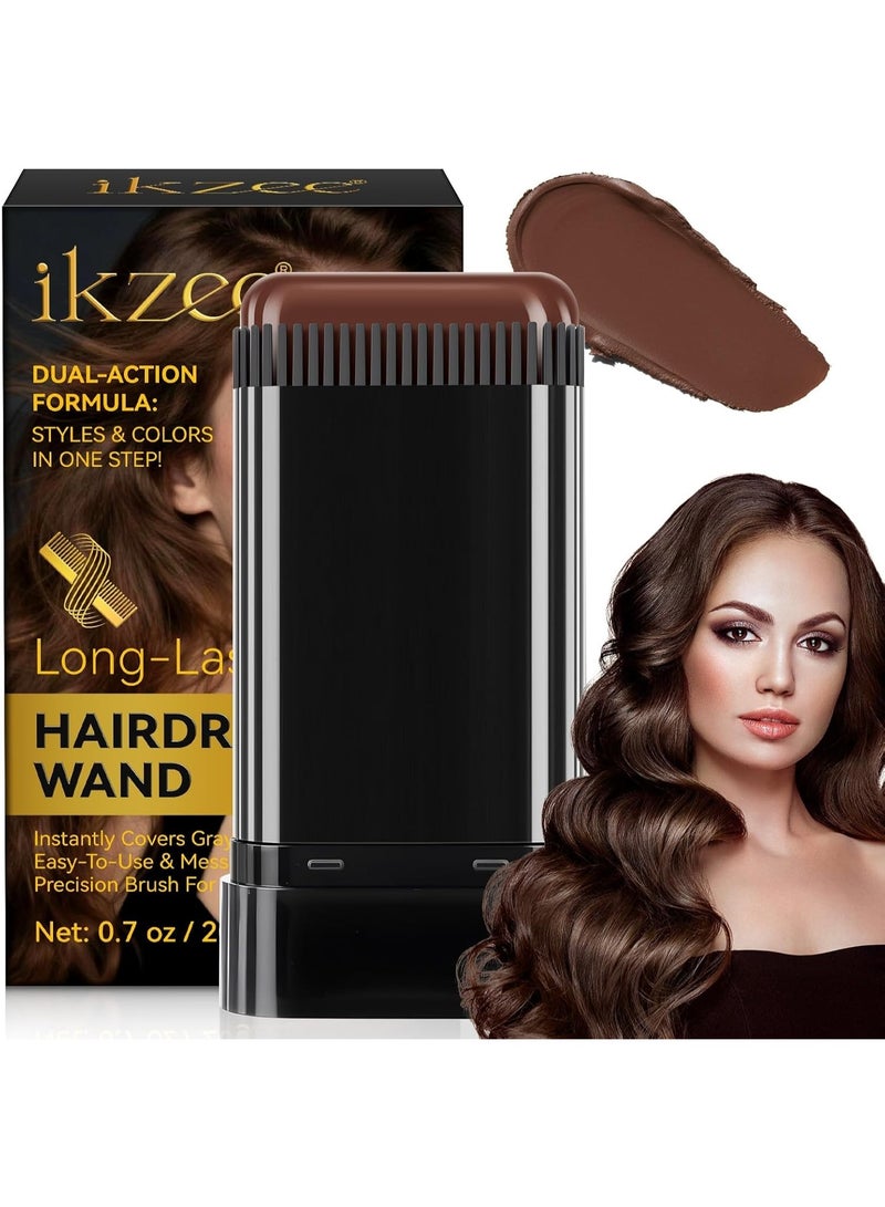 IKZEE Hair Color Stick Light Brown, Grey Root Cover Up Instant Hair Root Touch-Up Stick, Temporary Hair Dye For Natural Gray Coverage Long-Lasting Moisturizing Formula With Plant Extracts 20g - Image 1