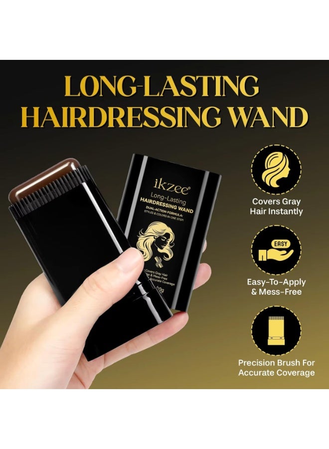 IKZEE Hair Color Stick Light Brown, Grey Root Cover Up Instant Hair Root Touch-Up Stick, Temporary Hair Dye For Natural Gray Coverage Long-Lasting Moisturizing Formula With Plant Extracts 20g - Image 5