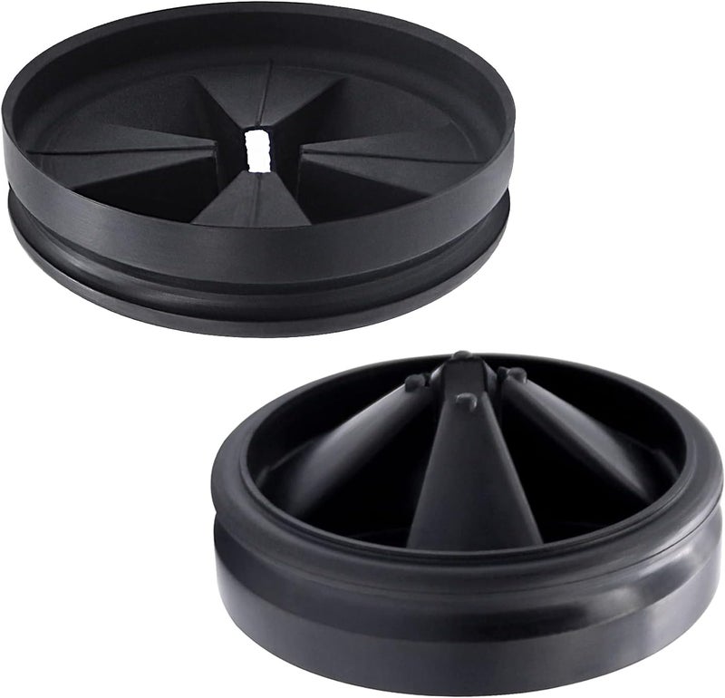 Funmit 3 3/8" Garbage Disposal Splash Guards Sink Baffle QCB-AM Replacement for InSinkErator Evolution Series, Upgraded Removable Quiet Collar Drain Plugs, Garbage Disposer Accessories, Black - Image 1