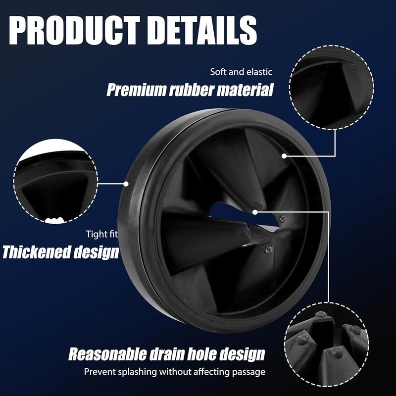 Funmit 3 3/8" Garbage Disposal Splash Guards Sink Baffle QCB-AM Replacement for InSinkErator Evolution Series, Upgraded Removable Quiet Collar Drain Plugs, Garbage Disposer Accessories, Black - Image 5