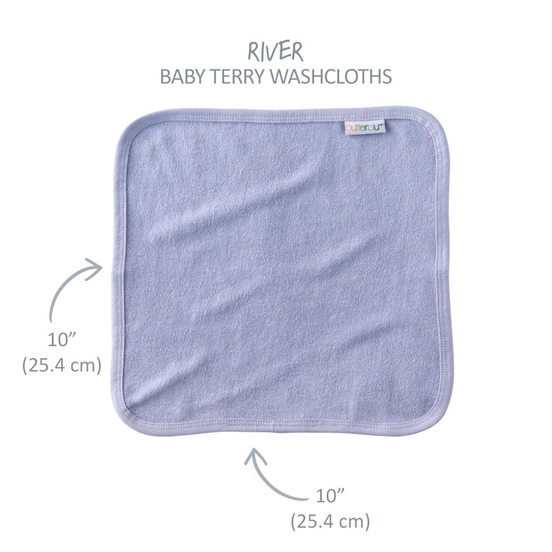 Butterblu River 10-Pack Baby Terry Washcloths 100% Organic Cotton Absorbent for Baby and Toddler Boys & Girls, Sorbet Frost Rainbow, One Size - Image 3